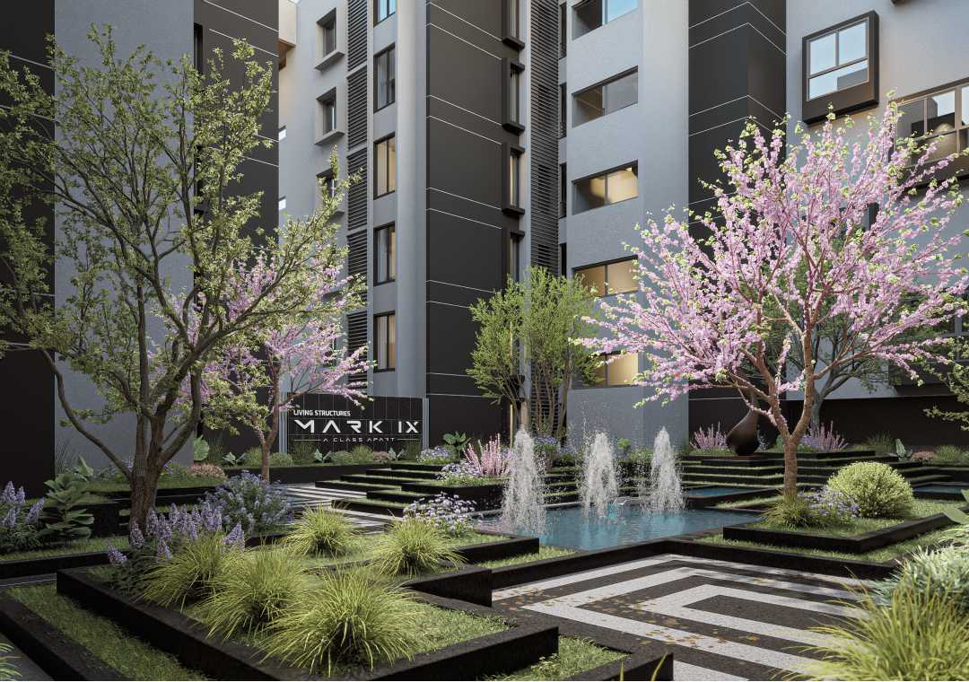 Mark IX entrance garden