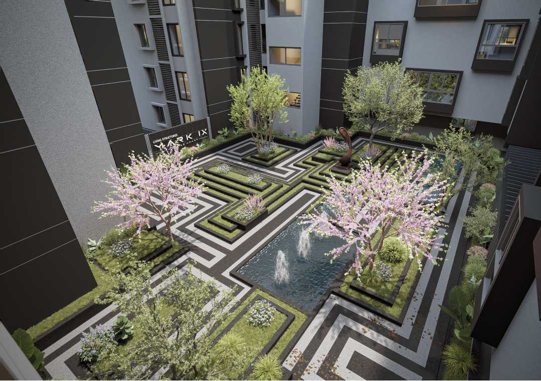 Mark IX landscaped court